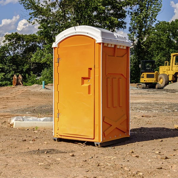 can i customize the exterior of the portable toilets with my event logo or branding in Whitesboro AL